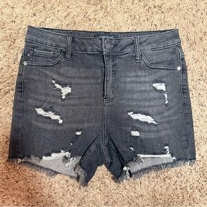 Judy Blue Charcoal Distressed Jean Shorts